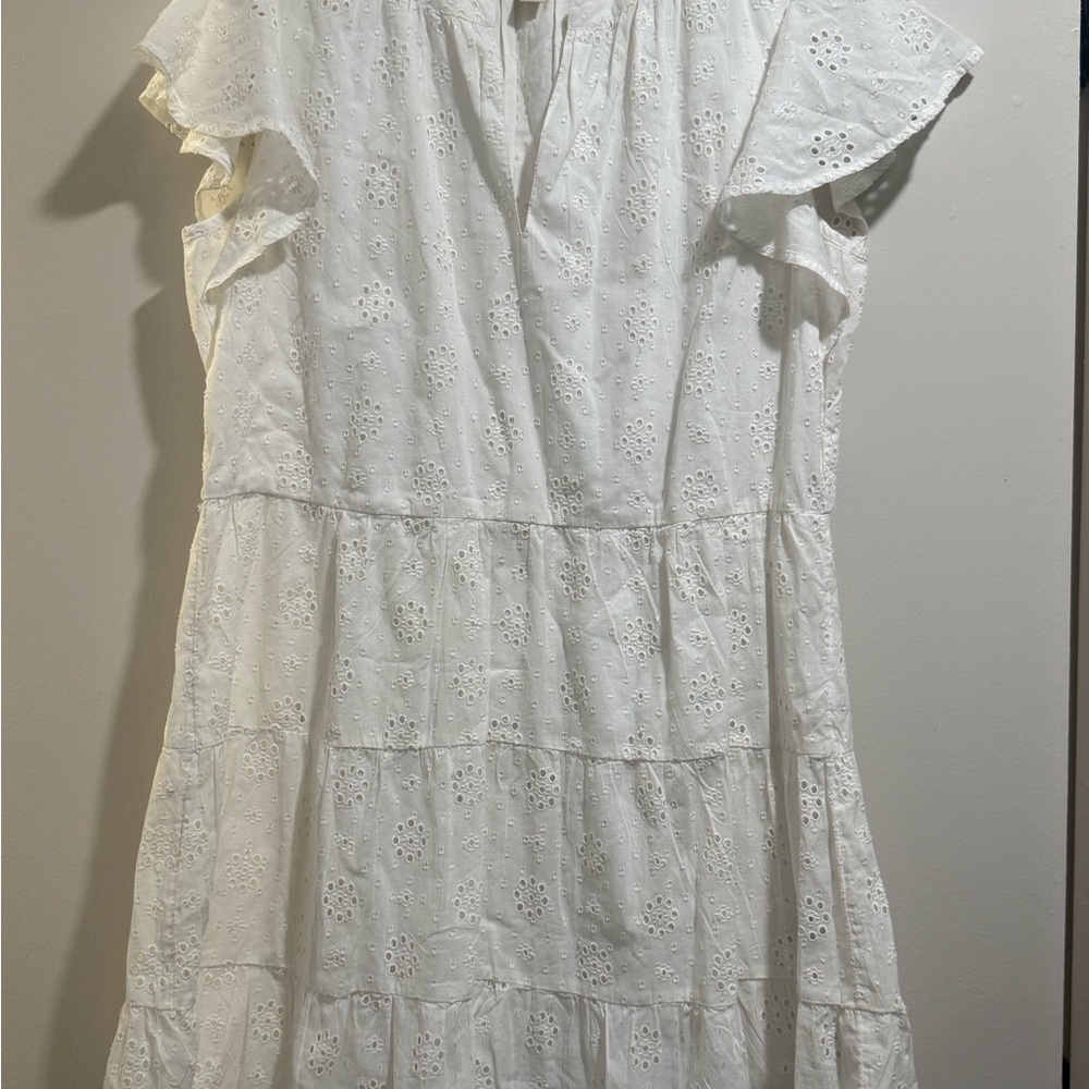 Style & Co. White Eyelet Mini Dress